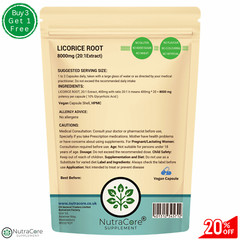 Licorice Root Capsules 8000mg-(10% Glycyrrhizic Acid )Vegan & Digestion Support