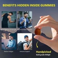 Shilajit Gummie, Himalayan Natural Shilajit Gummies, No Added Sugar with Ashwaga