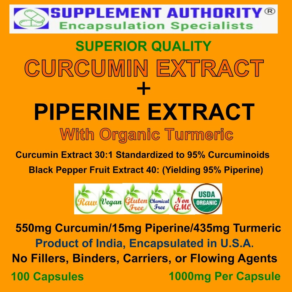 Turmeric Curcumin High Potency 95% 2000mg with Black Pepper Extract – 100 Caps