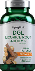 DGL Licorice Chewable Tablets 4000mg | 180 Count | Mega Potency | by Piping Rock