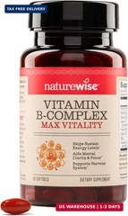 NatureWise Vitamin B Complex for Women and Men – with Folic Acid Biotin B1 B2 B3
