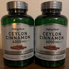 2X Ceylon Cinnamon 6000mg/2000mg Per Capsule 135 Quick Release Capsules