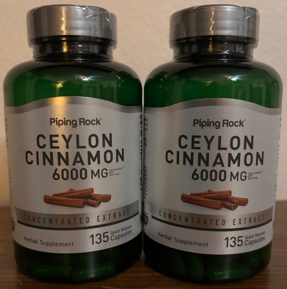 2X Ceylon Cinnamon 6000mg/2000mg Per Capsule 135 Quick Release Capsules