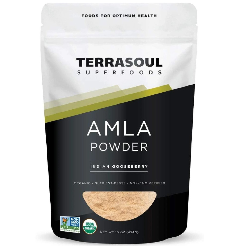 Terrasoul Superfoods Organic Amla Berry Powder 16 Oz – Rich in Antiox