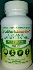 ORGANIC ASHWAGANDHA-1300MG PER SERVE-ENERGY-STRENGTH-LONGEVITY-SEALED-FREE SHIP