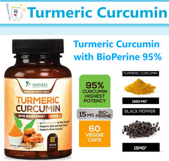 TURMERIC CURCUMIN With GINGER with Bioperine Black Pepper 1950 Mg – 60/ 240/Bx