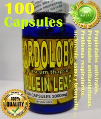 Mullein Leaf Gordolobo verbascum thapsus Common Mullein 100 Capsules 1000mg !!!