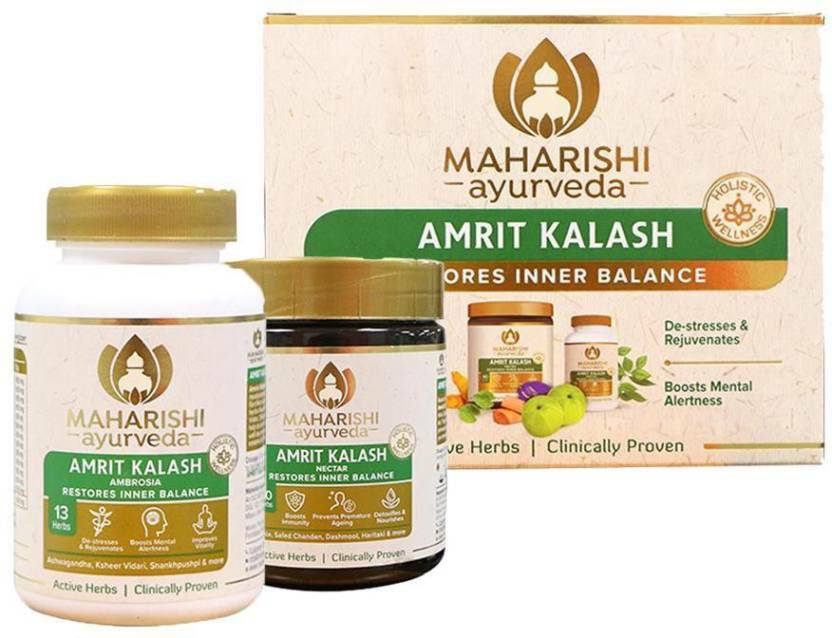 Maharishi Amrit Kalash Dual Pack – 600gm Nectar Paste & 60 Tablets Ambrosia