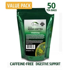 Zokiva Senna Leaf Tea 50 Bags | Herbal Caffeine-Free Digestive Support Tea