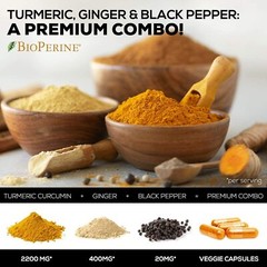 Turmeric Curcumin + BioPerine 95% Standardized Curcuminoids 2600mg Joint Support