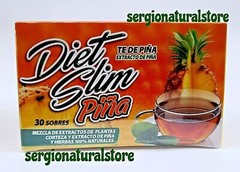 DIET SLIM PIÑA TEA 30 WRAPPED BAGS 2.5 grs each Green Tea Dandelion Pineapple