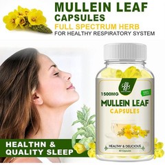 3x Mullein Leaf Extract 1500mg Lung Cleanse Respiratory Herbal 60 Capsules