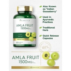 Amla Capsules | 1500mg | 120 Count | Amalaki Fruit | Non-GMO Gluten Free, 120 Ct