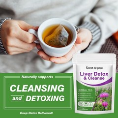 30 Day Liver Detox & Cleansing Tea Liver Support Organic Natural For Lung Health