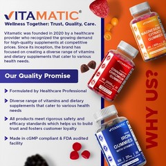 2 Pack – Vitamatic Vegan Cranberry Gummies, 1000mg per Serving 60 Count