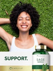 Sage Supplement | 1600mg | 180 Capsules | Non-GMO, Gluten Free | by Carlyle