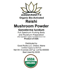 Reishi Powder Organic USA grown Ganoderma lucidum Mushroom 8 oz