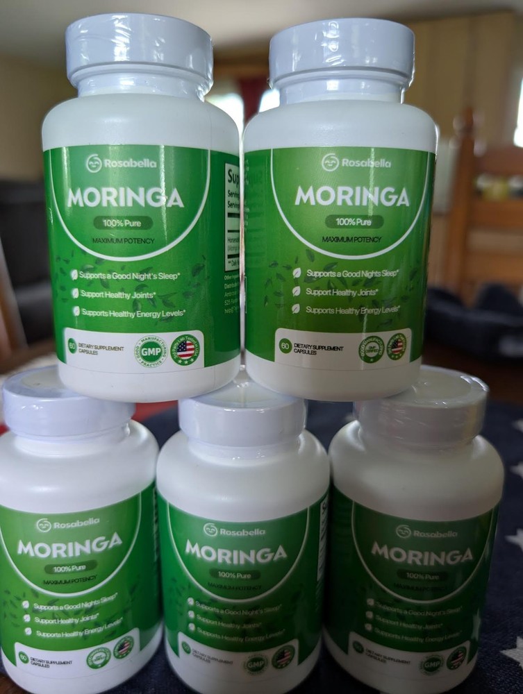 Lot of 5 Rosebella Moringa 100% Pure GMP Certified Herbal Capsules NISP