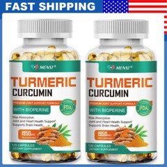 2×Turmeric Curcumin with Ginger- 95% Curcuminoids 1950mg Max potency w BioPerine
