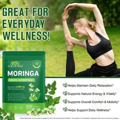 Moringa Capsules 240 Count – 6000 mg Moringa Leaf Extract Oil Softgels – Natural