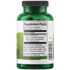 Swanson Turkey Tail Mushroom Extract Standardized to 45% Beta Glucans Capsule…
