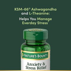 Nature’s Bounty Ashwagandha + L-Theanine Stress Relief Supplement – 50 Count