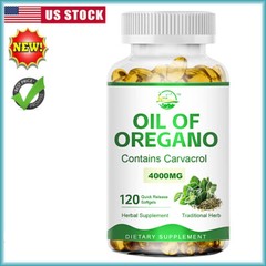 Oregano Oil Capsules 4000 mg Contains Carvacrol Herbal Supplement Immune Support