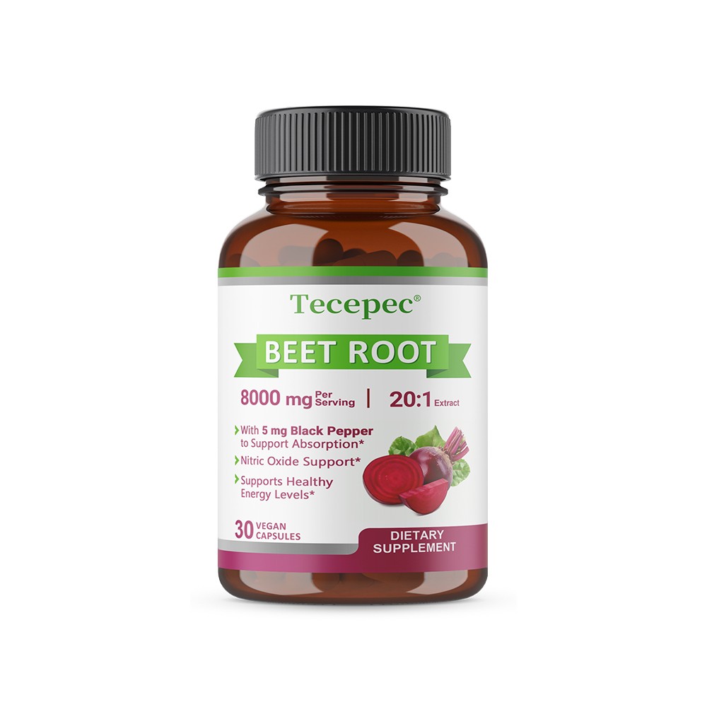 Organic Beet Root 8000 Mg Strength 20:1 Extract 30-120 Vegan Caps Heart Healthy