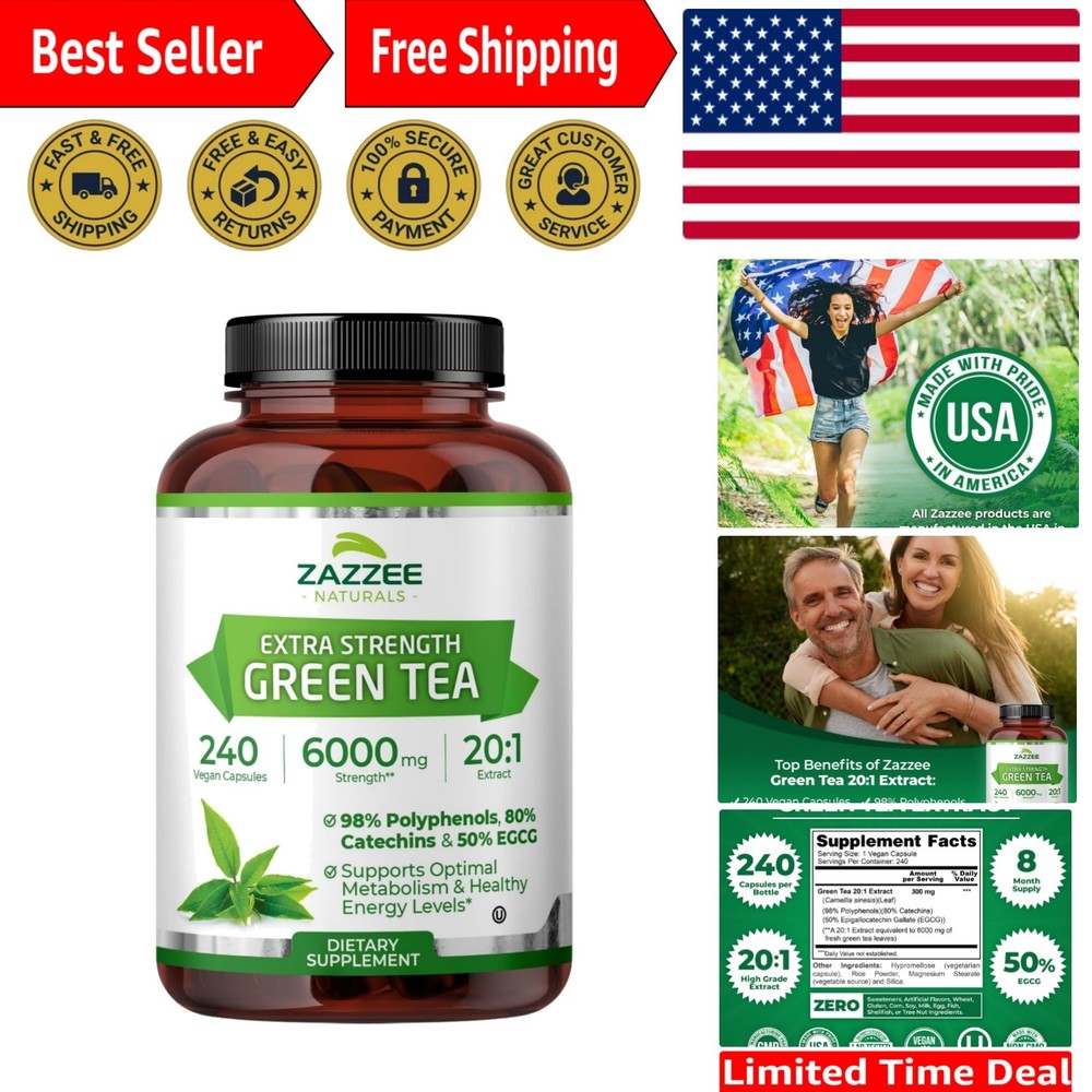 240 Count Green Tea Extract – 50% EGCG, 98% Polyphenols, 8 Supply