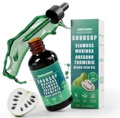 Soursop Bitters Liquid Drops 10 in 1 w/ Sea Moss Moringa Turmeric Black Seed Oil