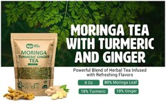 Moringa Turmeric Ginger Tea –8 oz(2 Pack) – Caffeine-Free – Immunity & Digestion
