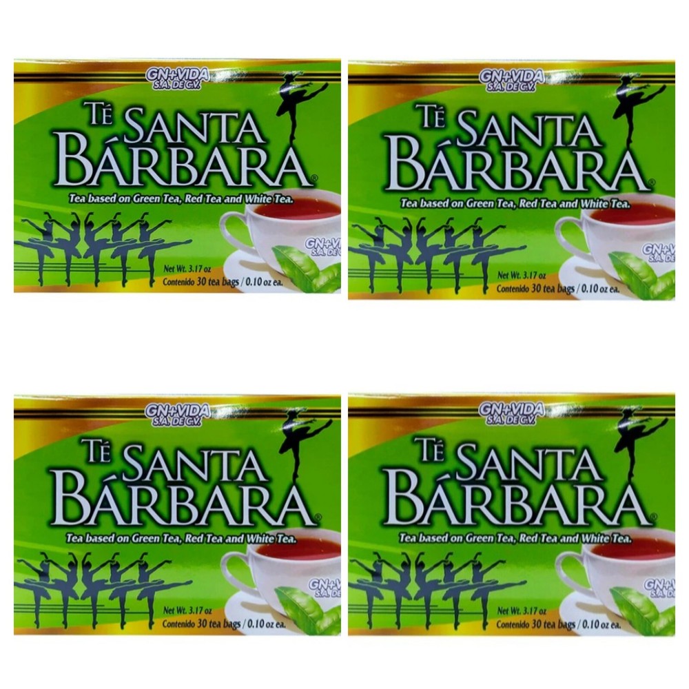 4 TE Santa Barbara Te Verde Quema Grasa Sobre peso Baja De Peso 120 Sobres