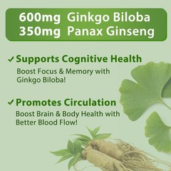 Brain Health Capsules Improve Cognitive Promotes Circulation Energy 30-120 Pills