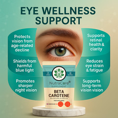 BETA Carotene Capsule-10000mcg-( 90% Natural β-Carotene)-EYE Health & Cognitive
