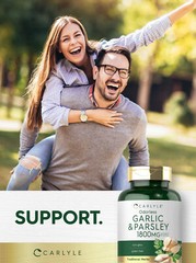 Odorless Garlic & Parsley 1800mg | 200 Softgels | Non-GMO | by Carlyle
