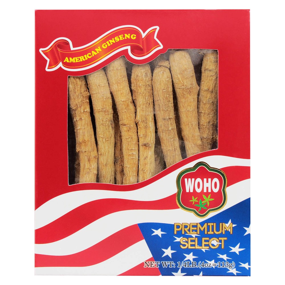 WOHO Cultivated American Ginseng 1014 Long Large 4 oz Box