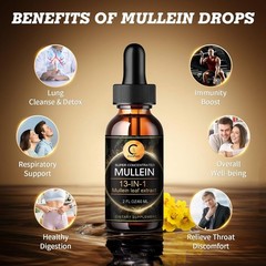 Mullein Leaf Extract Drops for Lung Cleanse Lung Detox Respiratory Support