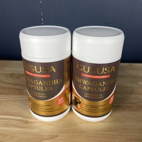 GUSUSA 60ct Ashwagandha Capsules 150mg Immune System Stress Lot Of 2