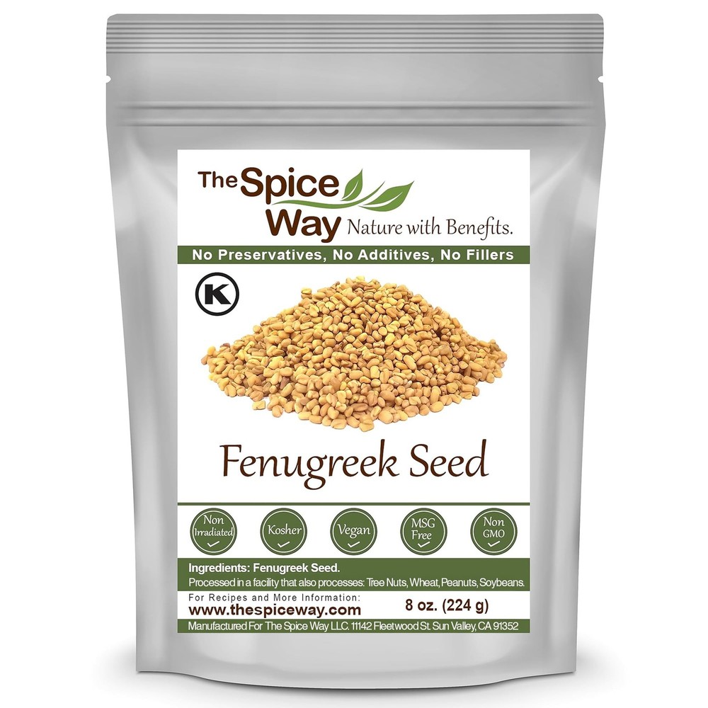 The Spice Way Fenugreek Seeds – Whole (8 oz) great for Indian curry seasoning