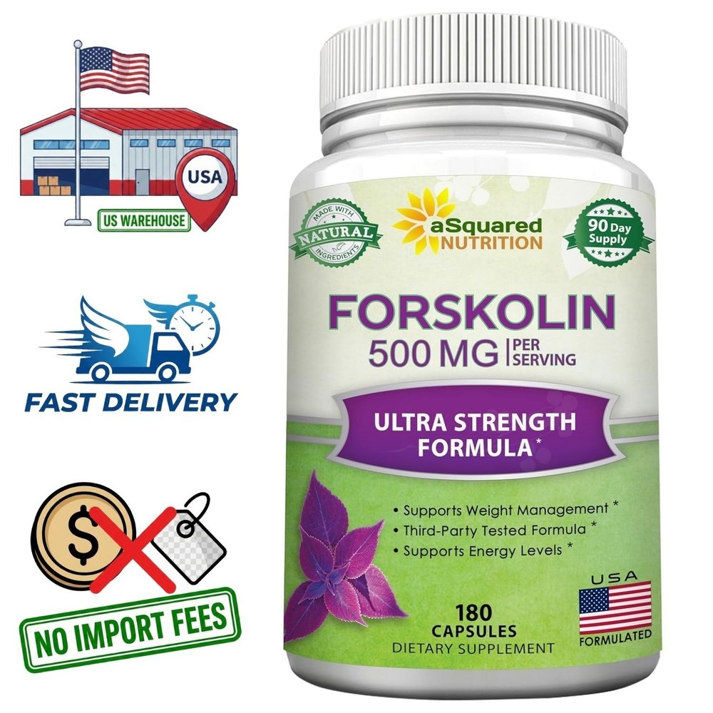 Coleus Forskohlii Root (Forskolin 500mg/serving) 180 Capsules – 90 Day Supply