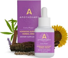 Apothekary Every Phase Natural Hormone Support Herbal Drops – 30ml/1 FL OZ
