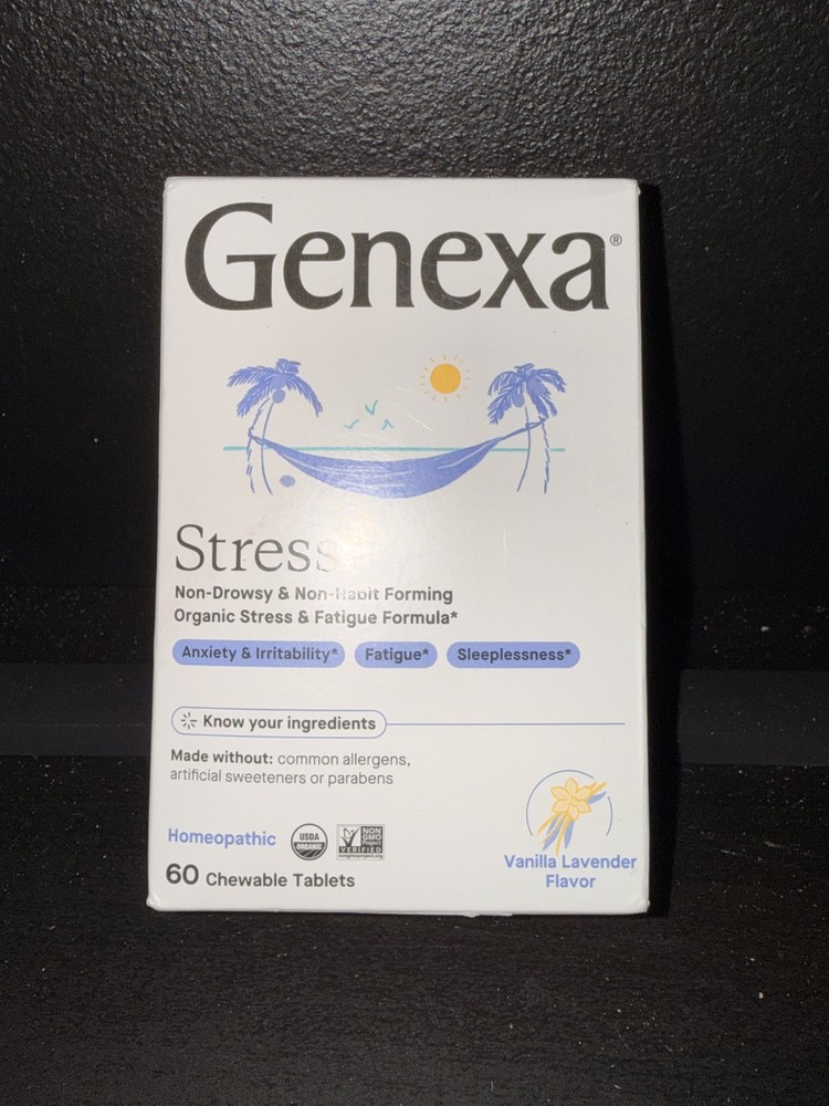 Genexa Stress for Adults | Anxiety Relief & Fatigue 60 Count (Pack of 1) NEW