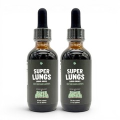 Super Lungs Liquid Drops 2oz Daily Lung Cleanse & Support Supplement Set Of 2