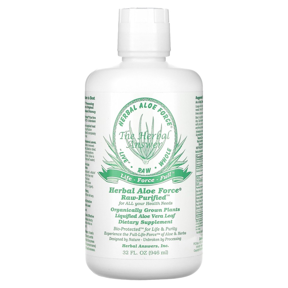 Herbal Answers Inc Herbal Aloe Force 32 fl oz 946 ml Alcohol-Free, Gluten-Free,