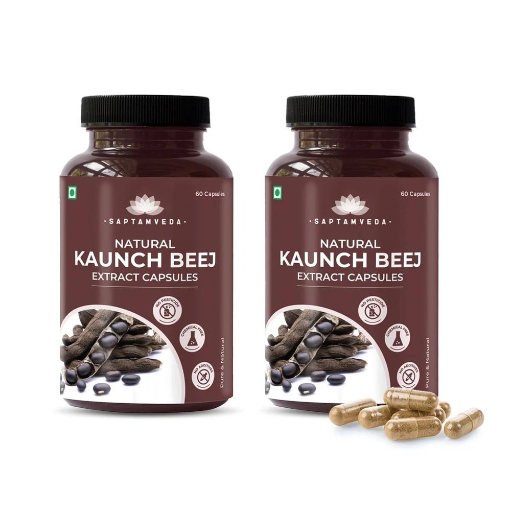 Saptamveda Kaunch Beej Extract Capsules, 60 Capsules Each Set Of 2 H267