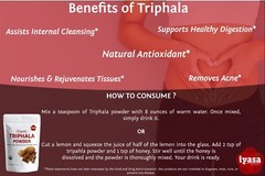 Organic Triphala Powder Trifala Body Detox 4,8,16 oz Amla Haritaki Bibhitaki