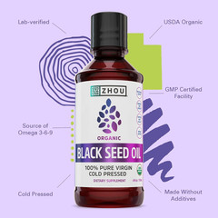 Aceite de semilla negra orgánico – 100 % puro virgen prensado en frío – 8 fl oz