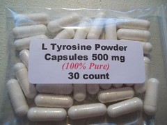 L Tyrosine Powder Capsules (99.8% Pure) 500mg. 30 count
