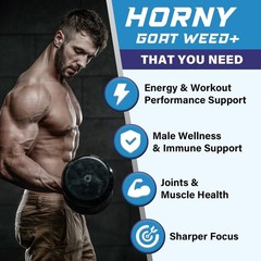 Max Strength Horny Goat Weed 12-in-1 Supplement for Men – Energy, Stamina, Ginse