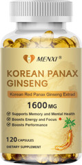 Red Korean Panax Ginseng 1600mg 120 Capsules – Energy/Endurance/Memory/Sex Drive